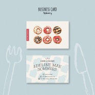 水彩手绘风格面包店商务名片设计